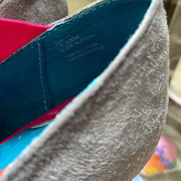 LONDON REBEL Wedge Heel Grey Microsuede Hot Pink Elastic Size 7 - Picture 6 of 10